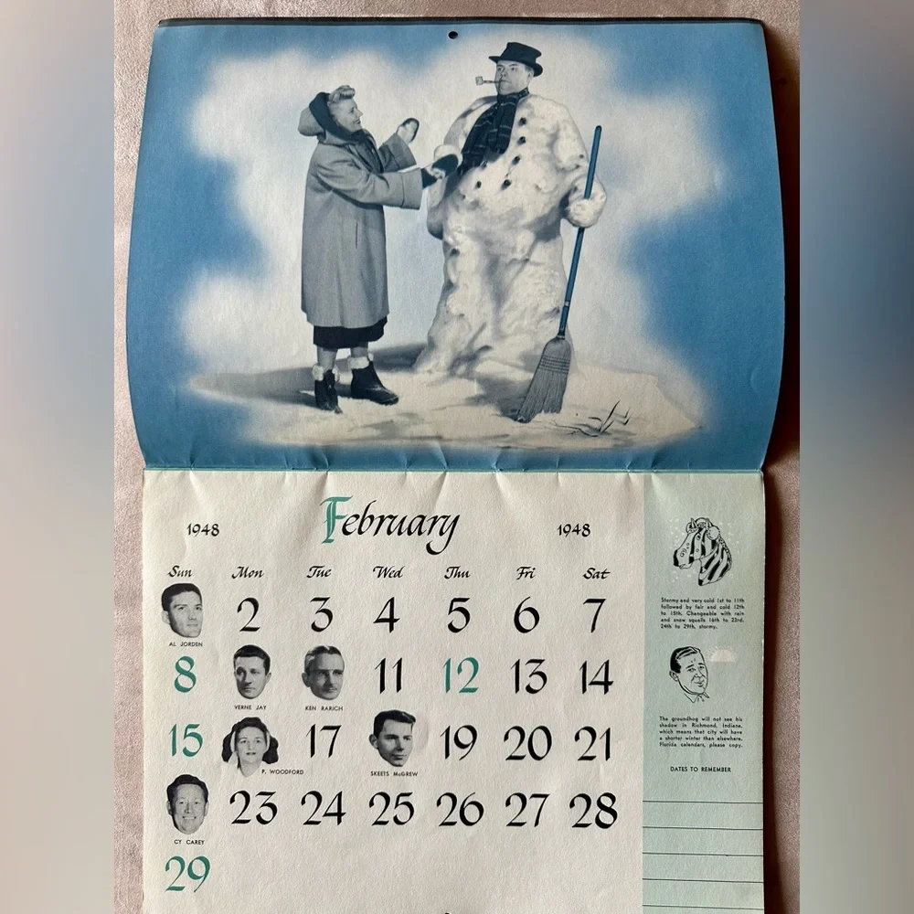 1948 Calendar RARE “Your Morning Matinee” Good Vintage Condition
